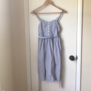 Blue and white striped dress